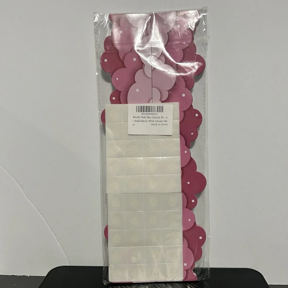 Pink Sky Clouds Wall Border Child Teacher Classroom‎ With Sticky Dots